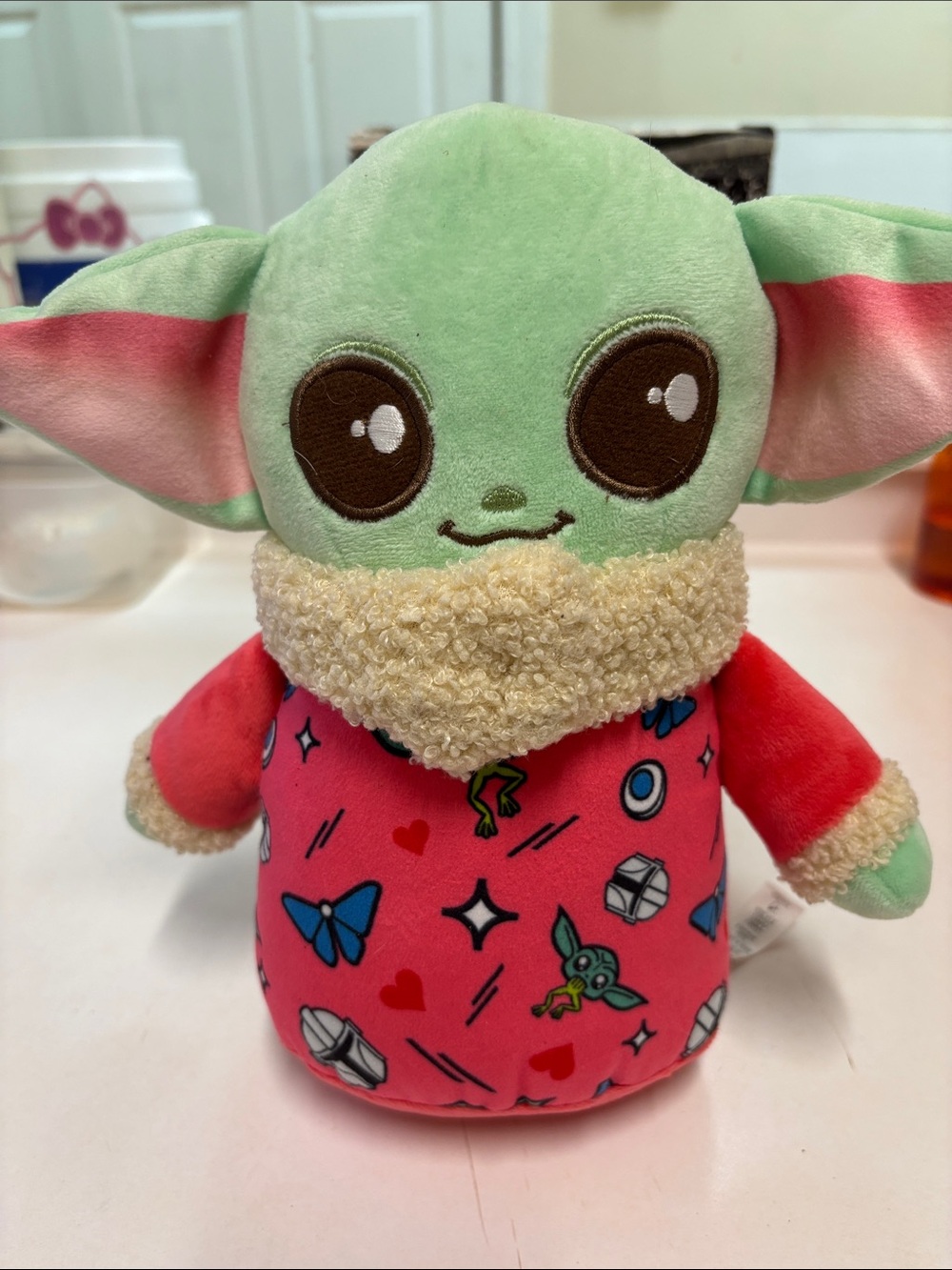 Star Wars Baby Yoda Plush in Green and Pink Outfit